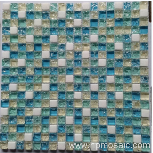 Decorative Crystal Glass Mosaic Mix Marble Mosaic Tiles